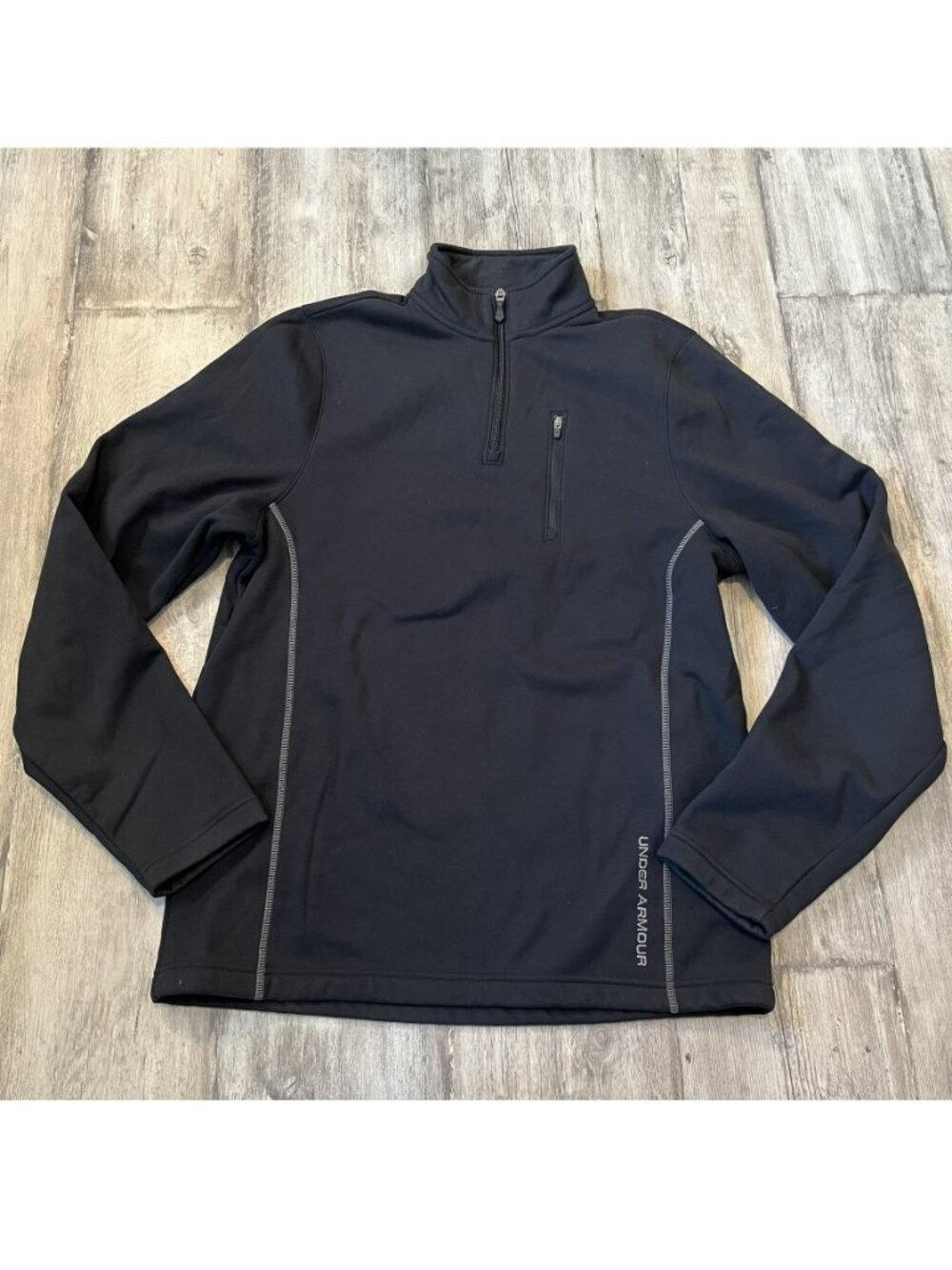 Under Armour Men's Black Fleece Half-Zip Top Baselayer, Medium